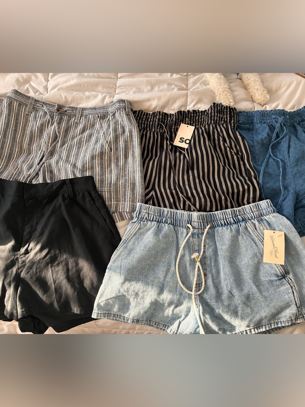 Universal Thread SO Mixed Shorts LOT black denim 5 pairs S/M/L pull-on Juniors - Picture 3 of 9